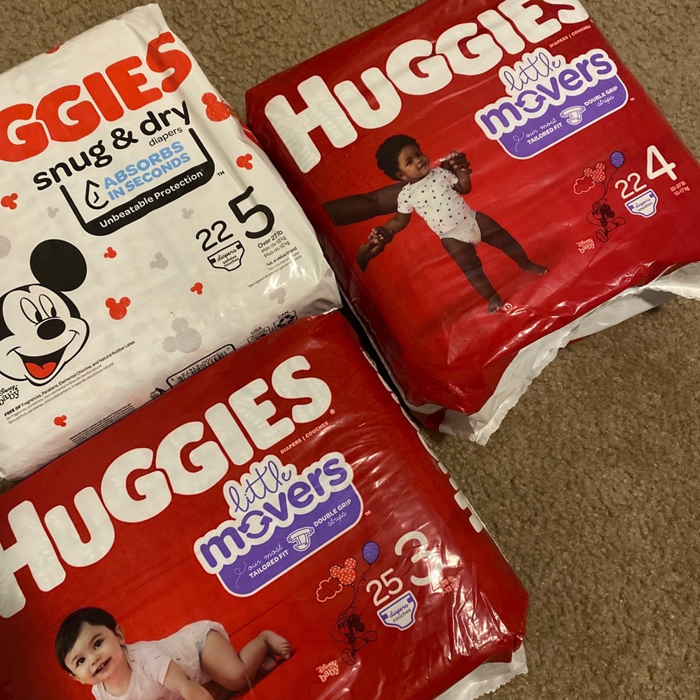 Mixed bundle of huggies 3 bags